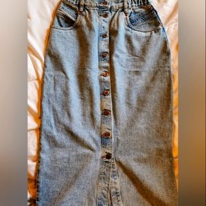Billy's blues vintage denim button down skirt